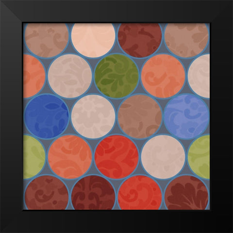 Bright Circles Stencil II Black Modern Wood Framed Art Print by Grayscale
