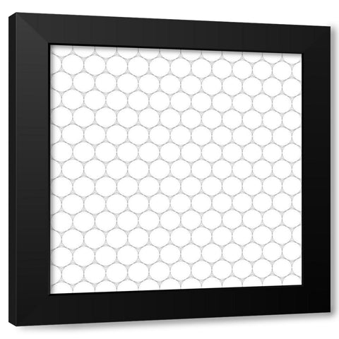 Small Isometric Hive I Black Modern Wood Framed Art Print with Double Matting by Grayscale