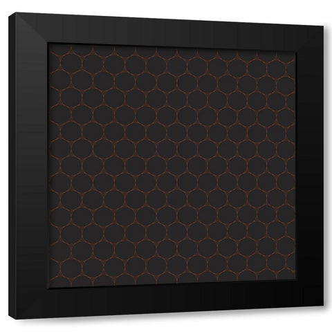 Small Isometric Hive IV Black Modern Wood Framed Art Print by Grayscale