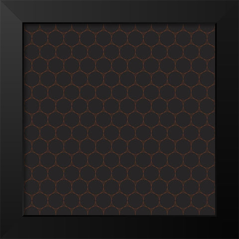 Small Isometric Hive IV Black Modern Wood Framed Art Print by Grayscale