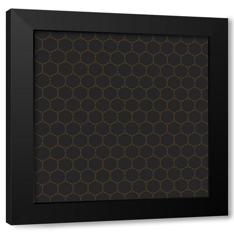 Small Isometric Hive IX Black Modern Wood Framed Art Print with Double Matting by Grayscale