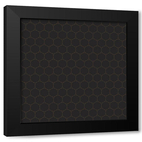 Small Isometric Hive X Black Modern Wood Framed Art Print with Double Matting by Grayscale