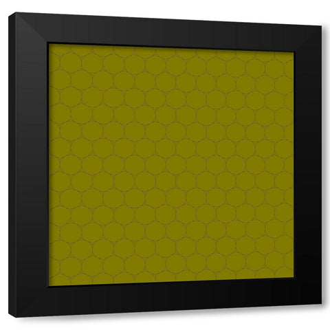 Small Isometric Hive XIII Black Modern Wood Framed Art Print with Double Matting by Grayscale