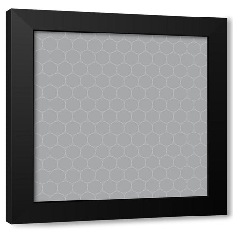 Small Isometric Hive XV Black Modern Wood Framed Art Print by Grayscale