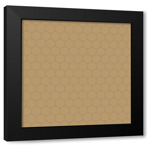 Small Isometric Hive XVI Black Modern Wood Framed Art Print by Grayscale