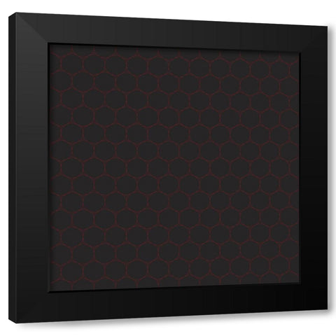 Small Isometric Hive XVIII Black Modern Wood Framed Art Print by Grayscale