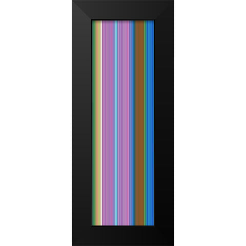 Stripe Totem IV Black Modern Wood Framed Art Print by Grayscale