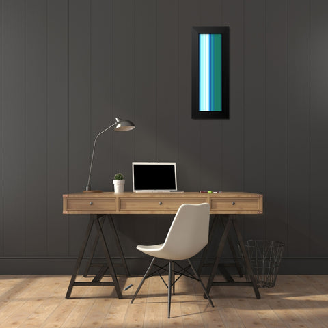 Stripe Totem XXIX Black Modern Wood Framed Art Print by Grayscale