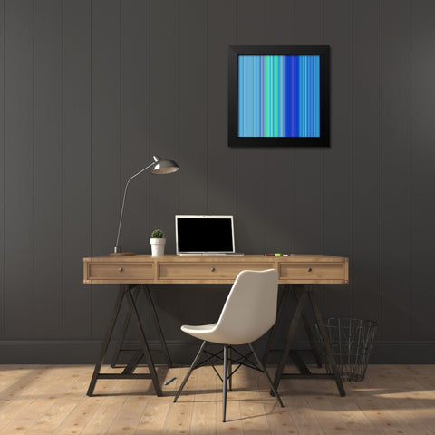 Pinstripes I Black Modern Wood Framed Art Print by Grayscale