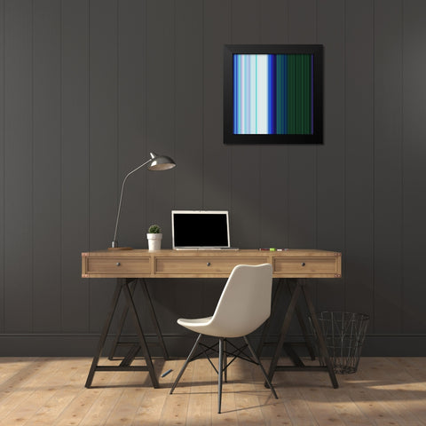 Pinstripes V Black Modern Wood Framed Art Print by Grayscale