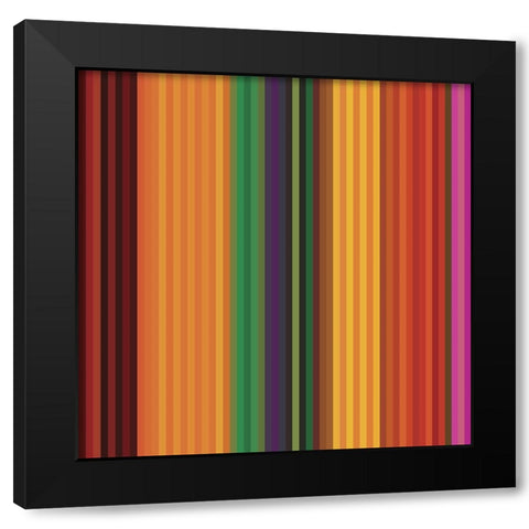 Pinstripes IX Black Modern Wood Framed Art Print with Double Matting by Grayscale