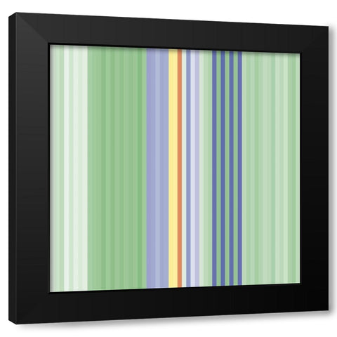 Pinstripes XV Black Modern Wood Framed Art Print with Double Matting by Grayscale