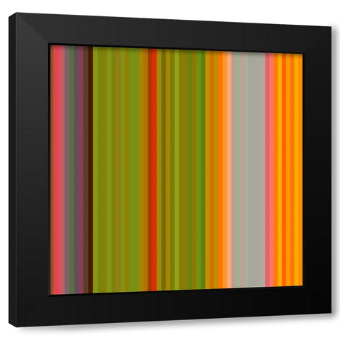 Pinstripes XXII Black Modern Wood Framed Art Print with Double Matting by Grayscale