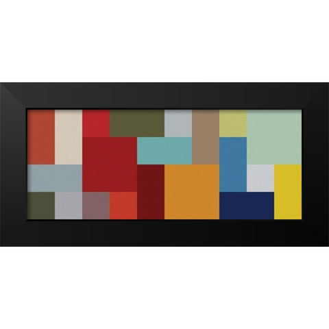 Bright Blocks Wide II Black Modern Wood Framed Art Print by Grayscale