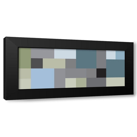 Bright Blocks Wide III Black Modern Wood Framed Art Print with Double Matting by Grayscale