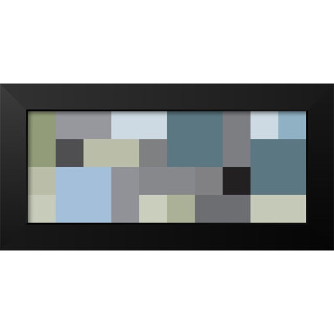 Bright Blocks Wide III Black Modern Wood Framed Art Print by Grayscale