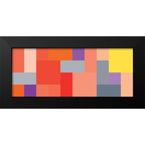 Bright Blocks Wide IV Black Modern Wood Framed Art Print by Grayscale