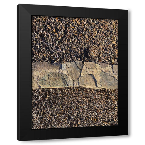 Rock Stripe I Black Modern Wood Framed Art Print with Double Matting by Grayscale
