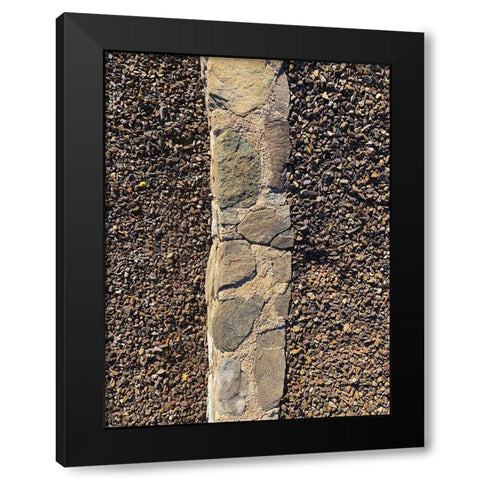 Rock Stripe II Black Modern Wood Framed Art Print with Double Matting by Grayscale