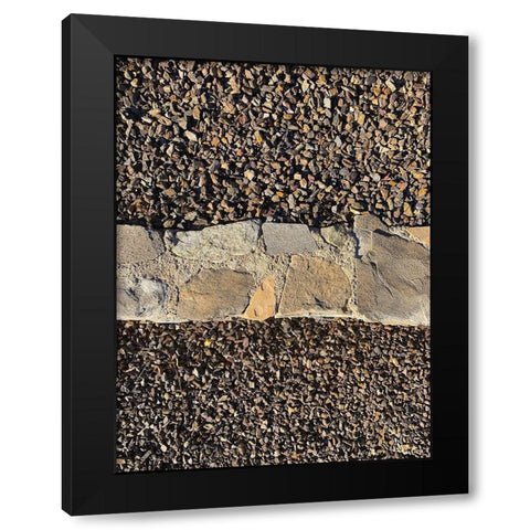 Rock Stripe III Black Modern Wood Framed Art Print with Double Matting by Grayscale