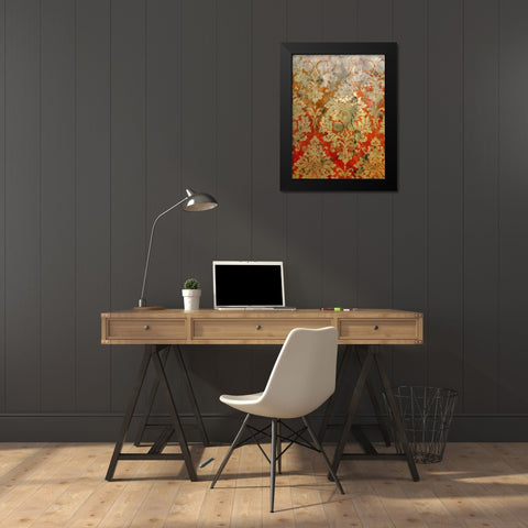 Pretty Pattern II Black Modern Wood Framed Art Print by Grayscale