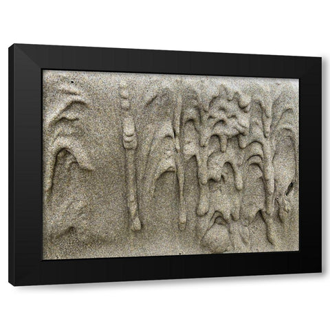 Wet Sand X Black Modern Wood Framed Art Print with Double Matting by Grayscale