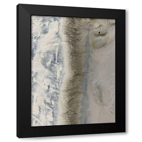 Sand Stripe II Black Modern Wood Framed Art Print with Double Matting by Grayscale