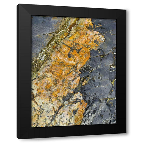 Rock Stripe V Black Modern Wood Framed Art Print with Double Matting by Grayscale