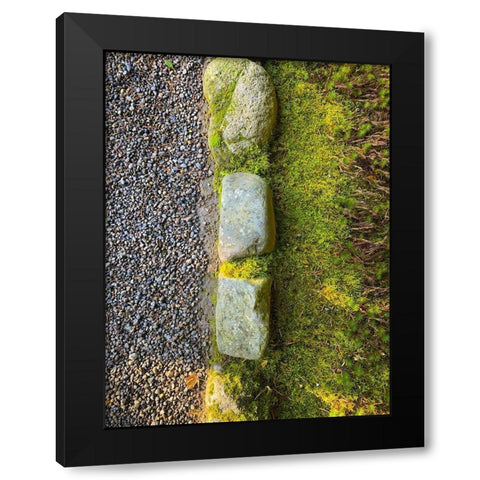 Rock Stripe VI Black Modern Wood Framed Art Print with Double Matting by Grayscale