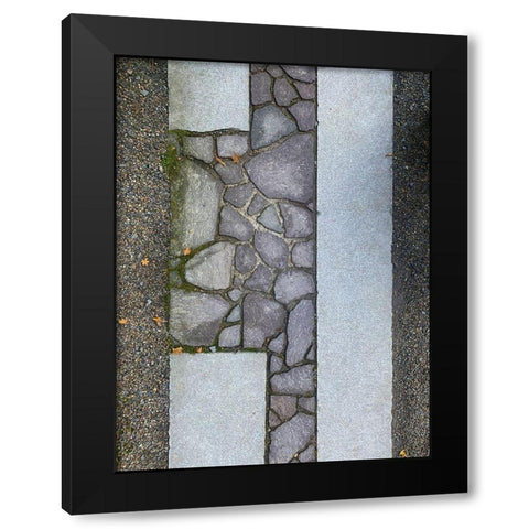 Stone Stripe I Black Modern Wood Framed Art Print with Double Matting by Grayscale