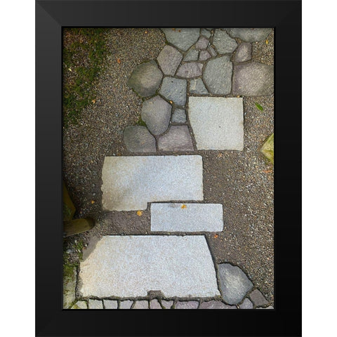 Stone Stripe II Black Modern Wood Framed Art Print by Grayscale