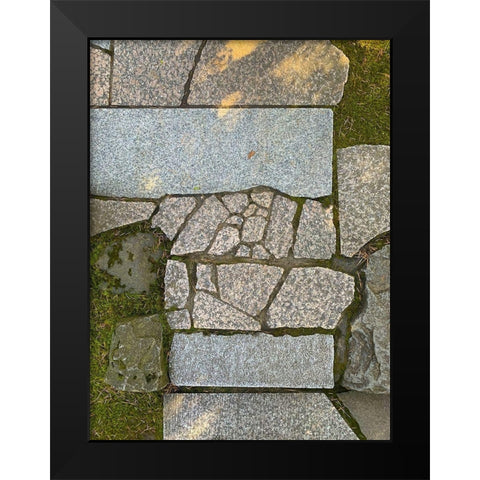 Stone Stripe V Black Modern Wood Framed Art Print by Grayscale