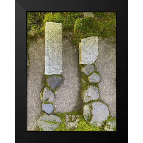 Stone Stripe VI Black Modern Wood Framed Art Print by Grayscale