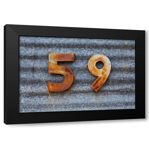 59 Black Modern Wood Framed Art Print by Grayscale