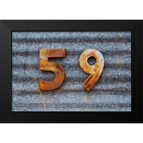 59 Black Modern Wood Framed Art Print by Grayscale