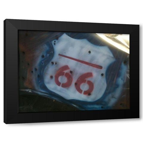 66 Black Modern Wood Framed Art Print by Grayscale