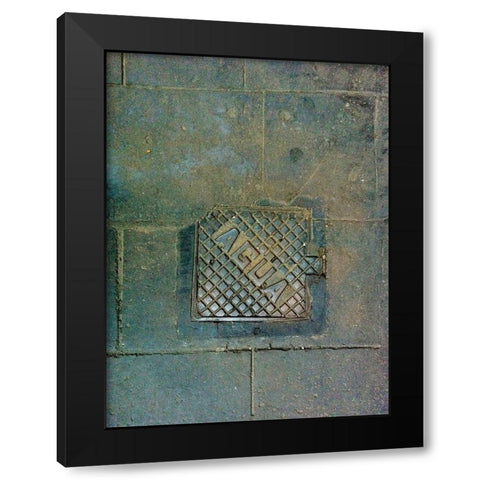 Agua Black Modern Wood Framed Art Print with Double Matting by Grayscale