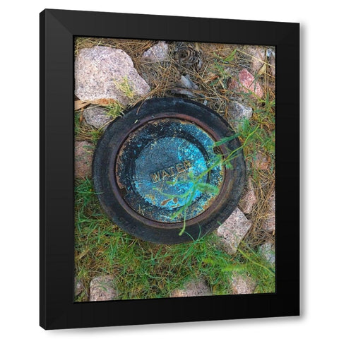 Water Cover V Black Modern Wood Framed Art Print with Double Matting by Grayscale