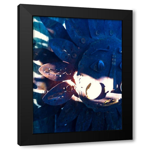 Sun Face Black Modern Wood Framed Art Print with Double Matting by Grayscale
