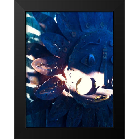 Sun Face Black Modern Wood Framed Art Print by Grayscale
