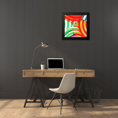 Graffiti in Red 1 Black Modern Wood Framed Art Print by Tenoever, William