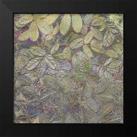 Flora Square 1d Black Modern Wood Framed Art Print by Tenoever, William