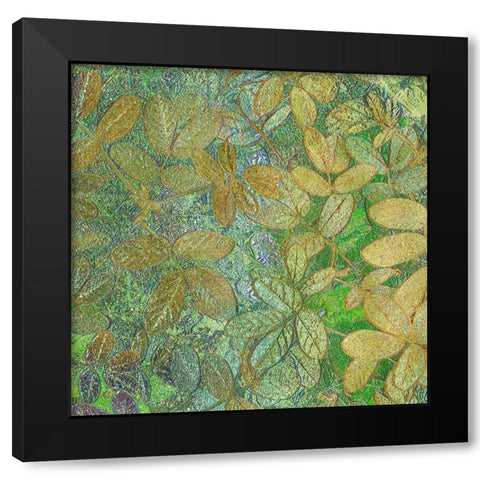 Flora Square 1e Black Modern Wood Framed Art Print with Double Matting by Tenoever, William
