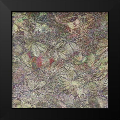 Flora Square 1g Black Modern Wood Framed Art Print by Tenoever, William