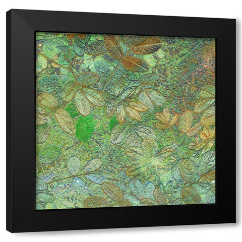 Flora Square 1h Black Modern Wood Framed Art Print with Double Matting by Tenoever, William