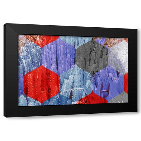 Hexaflora3 Black Modern Wood Framed Art Print with Double Matting by Tenoever, William