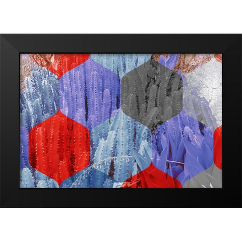 Hexaflora3 Black Modern Wood Framed Art Print by Tenoever, William