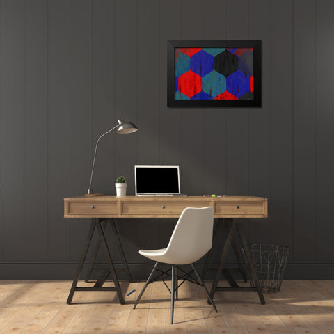 Hexaflora5 Black Modern Wood Framed Art Print by Tenoever, William