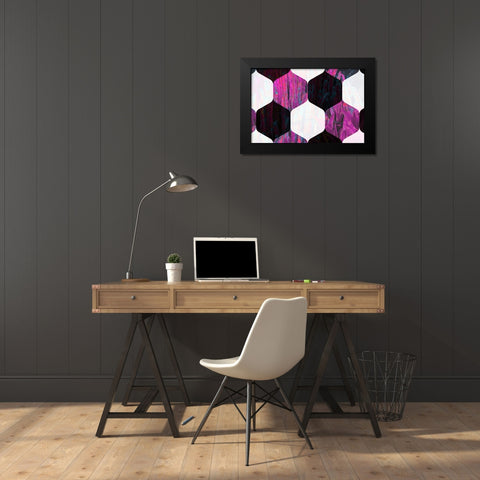 Hexaflora6 Black Modern Wood Framed Art Print by Tenoever, William