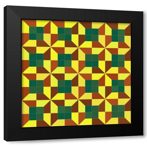PinwheelTile1 Black Modern Wood Framed Art Print with Double Matting by Tenoever, William